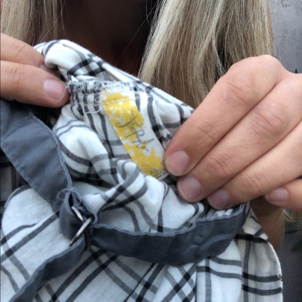 Free people plaid side slit ruffle tank blouse - Picture 6 of 6